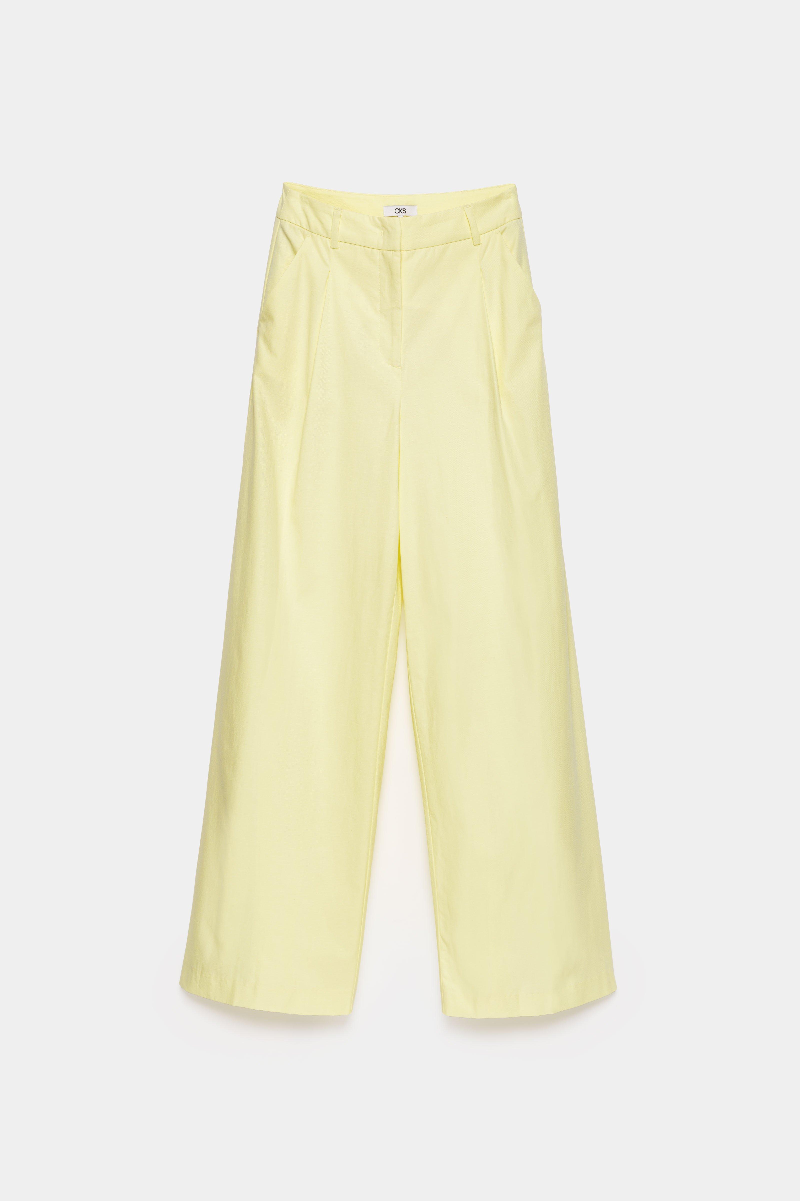 CKS - THEOWIDE - pantalon long - jaune claire