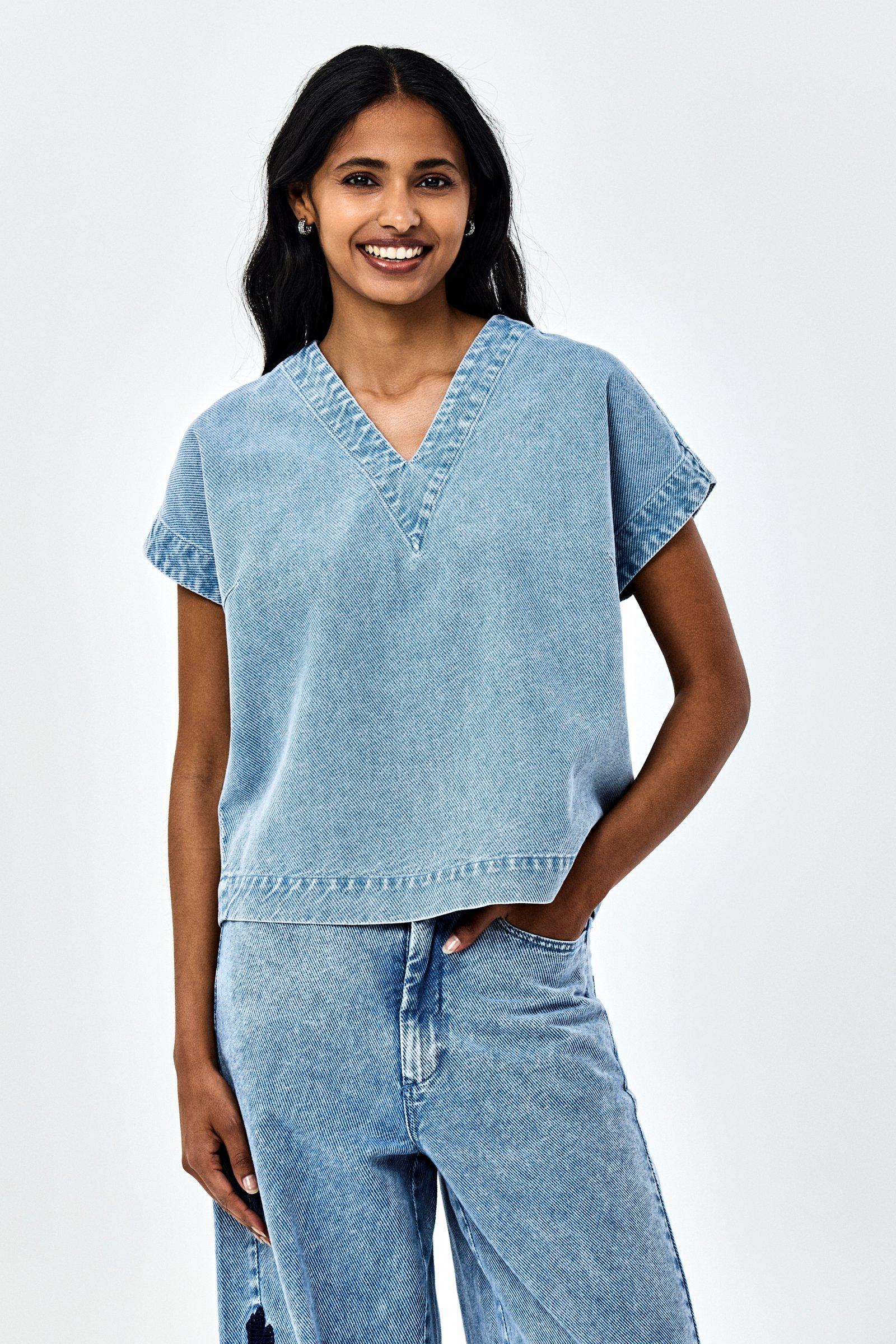 CKS - SABA - blouse short sleeves - blue