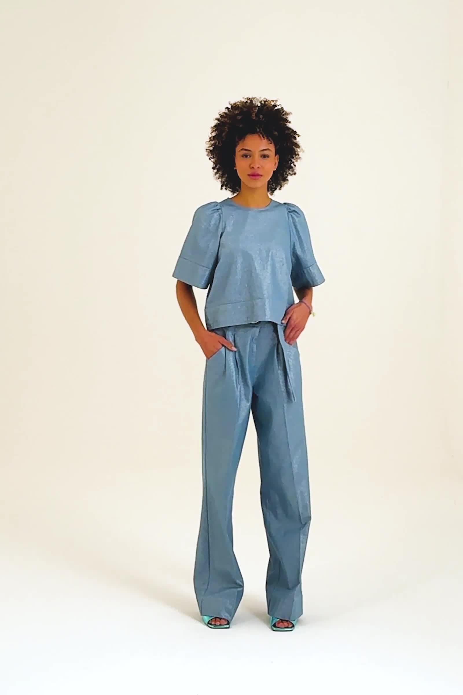 CKS - SENIM - Bluse Kurze Ärmel - Hellblau