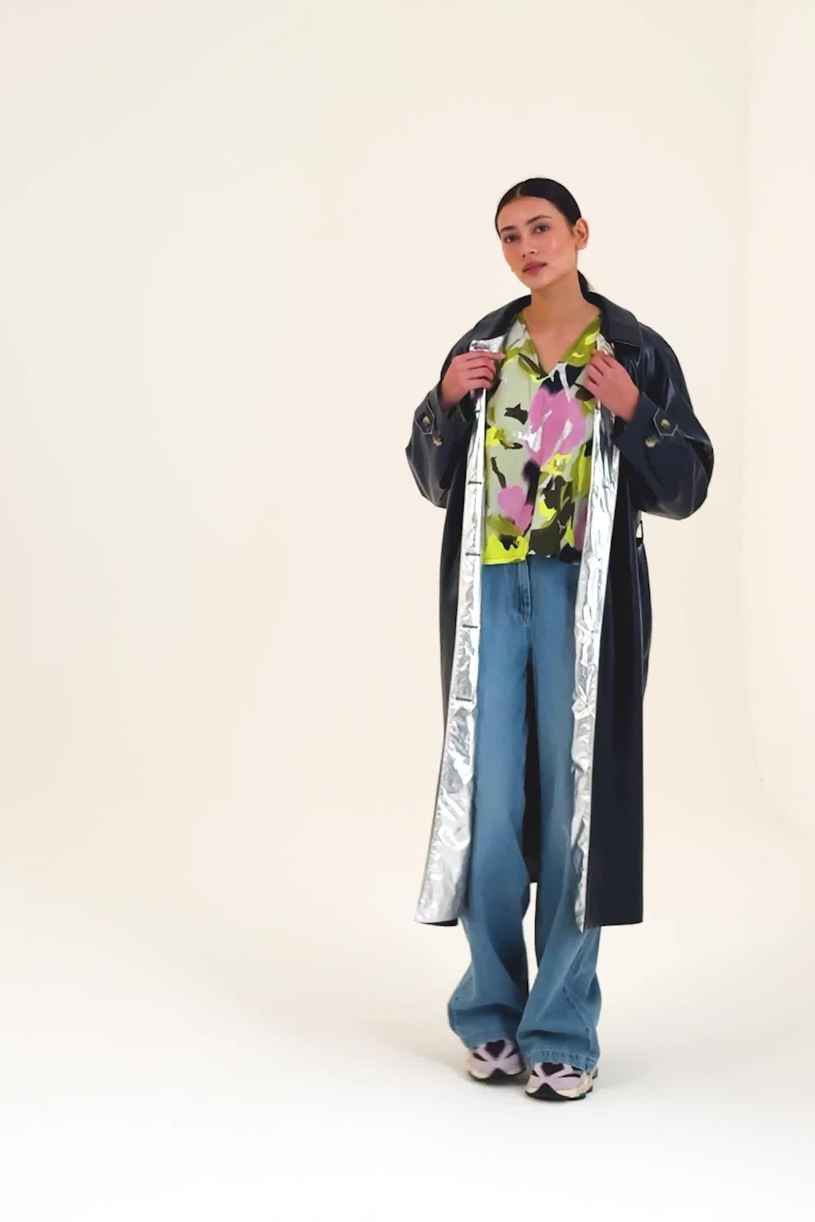 CKS - COLEA - blouson long - bleu foncé