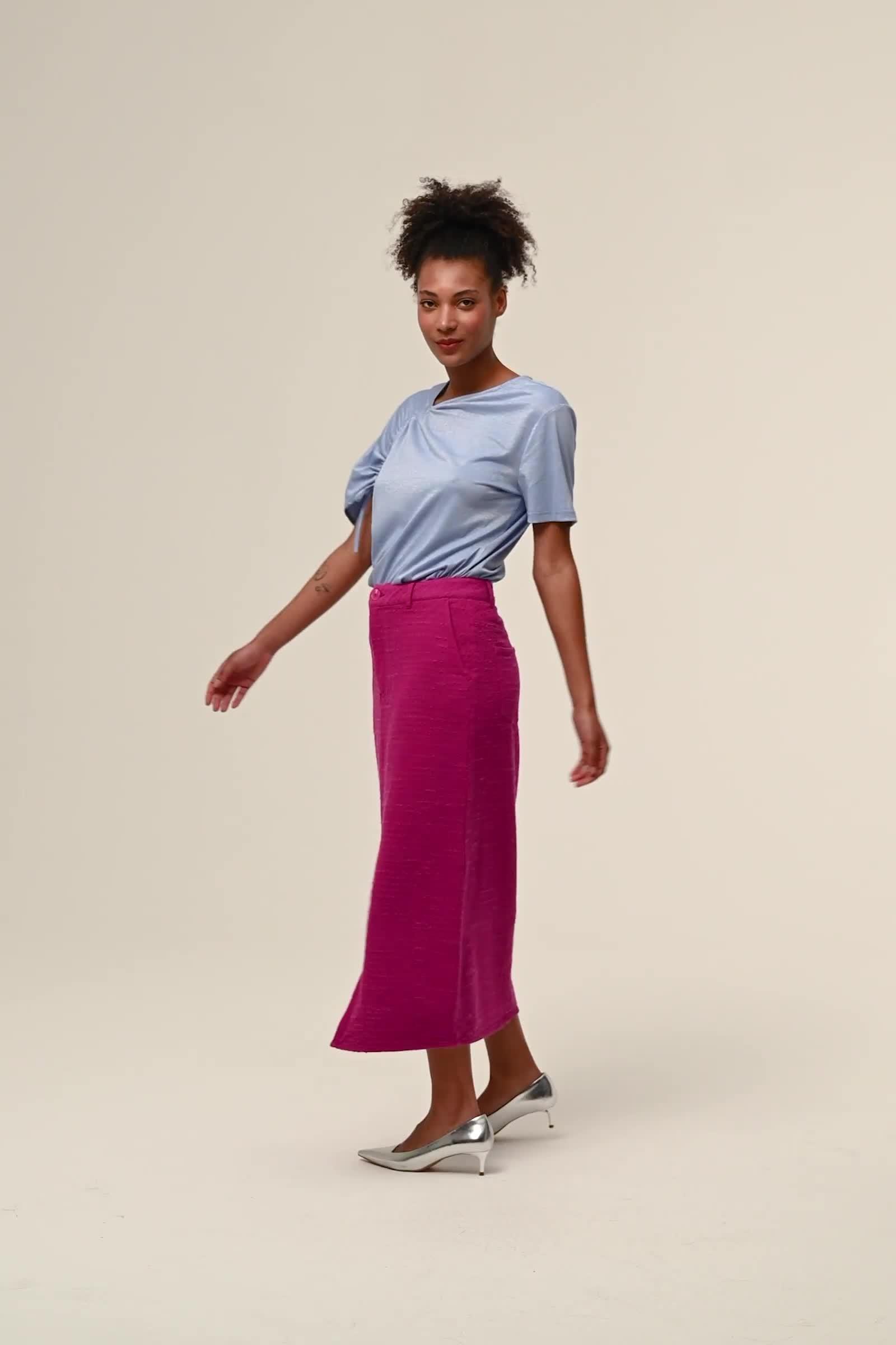 CKS Dames - SKIPPER - midi skirt - pink